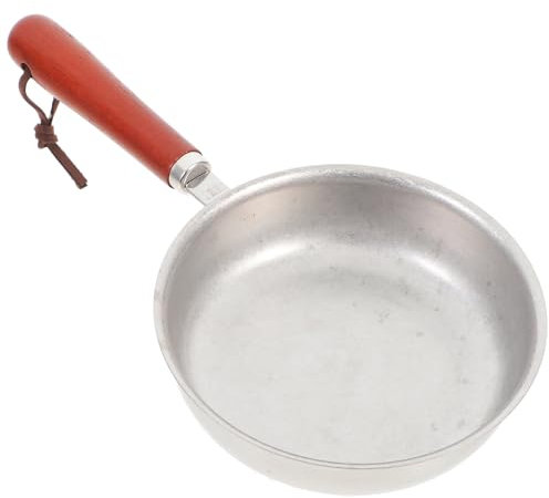 Amosfun Stainless Steel Frying Pan 5 Inch Omelet Pan Nonstick Skillet with Handle Round Butter Melting Pot Nonstick Kitchen Cookware