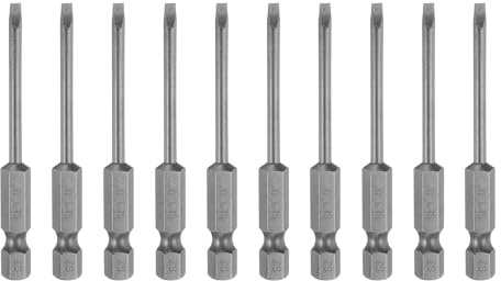 QUARKZMAN 10pz SL3 Punte per Cacciavite a Taglio Magnetica 3mm S2 Punta Cacciavite a Testa Piatta Acciaio 1/4 Grado Industriale Gambo Esagonale 2,6 Lungo per Rimuovere Viti Fissaggio