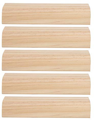 Respicefinem 5 Stück Holz-Visitenkarten-Fotoständer Helle Farbe Density Board für Visitenkarten Fotos Notizen Menüs Büroschild-Zubehör Praktisch und Multifunktional