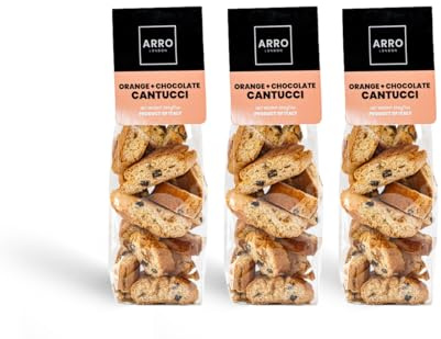 ARRO Cantucci - 3 Pack (Orange & Chocolate) Deliciously Crispy and Crunchy Biscotti Italian Biscuits, Ideal with Coffee, Tea, After Dinner