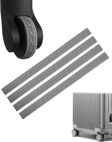 KGDUYC 4 pcs Protecciones para Ruedas de Maleta, en Silicona, Cubiertas Silenciosas, Anti-Déraptes, para Oficina y Maletas (Gris)