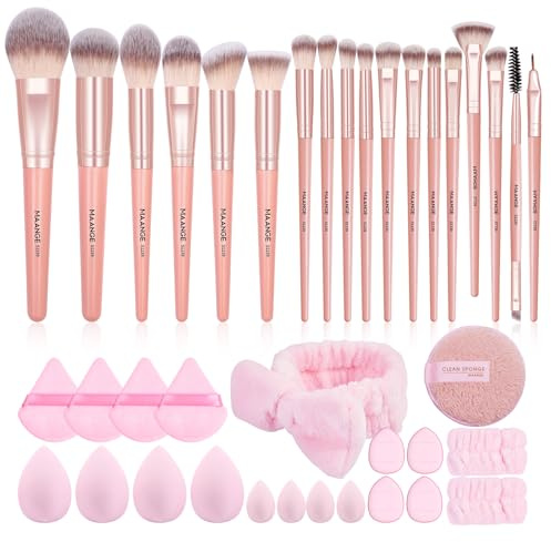 MAANGE Pinselset Makeup 38-teiliges Make-up-Pinsel-Set, Hochwertige Synthetische Schminkpinsel Set Für Foundation Puder Lidschatten Concealer Eyeshadow