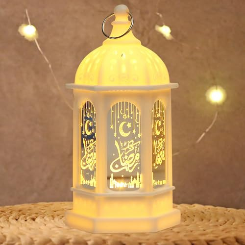 Ramadan Deko Laterne,Ramadan Dekoration Laterne 17cm Muslim Ramadan Laternen LED Ramadan Deko Lampe Hängend Ramadan Deko Licht Eid Mubarak Laterne Mond Stern Dekoration für Muslim Islamic Deko
