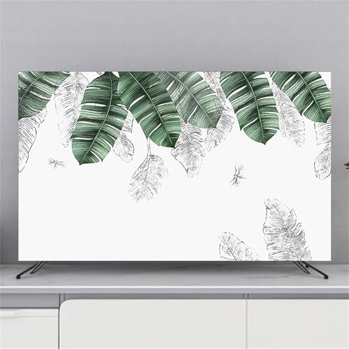 Hixingo TV Abdeckung Staubschutzhülle, 3D Grün Pflanze Muster TV Staubschutzhülle 32-80inch TV Abdeckung Schutzhülle Fernseher Fernsehabdeckung TV Schutzhülle (40-43inch,Bananenblatt)