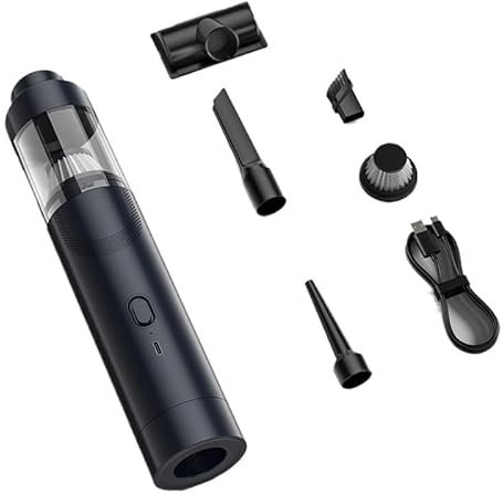 DGOINGPI Aspirapolvere per auto Aspirapolvere per auto portatile mini portatile wireless grande aspirazione potente per la macchina per la pulizia degli elettrodomestici aspirabriciole(Black)
