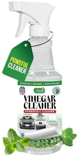 Aviano Botanicals Vinegar Cleaner, Made in USA - 16 Fl Oz Vinegar Cleaning Spray – Safe, Non-Corrosive, Pet & People Friendly, Eco-Friendly Mint Scent for Kitchen, Auto, Floors, Glass, Baths and more