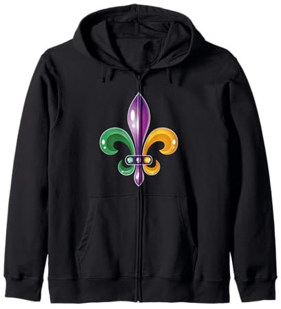 Karneval Mardi Gras Party Kostüm mit Fleur De Lis Tattoo Art Kapuzenjacke