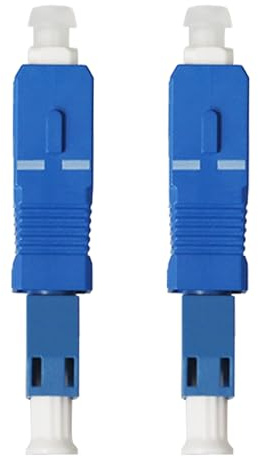NineSSJLY Fiberoptisk adapter – 2-pack SC-kontakt till LC-koppling, omvandlare för FritzBox, modem och uttag, kompatibel med LC/SC APC