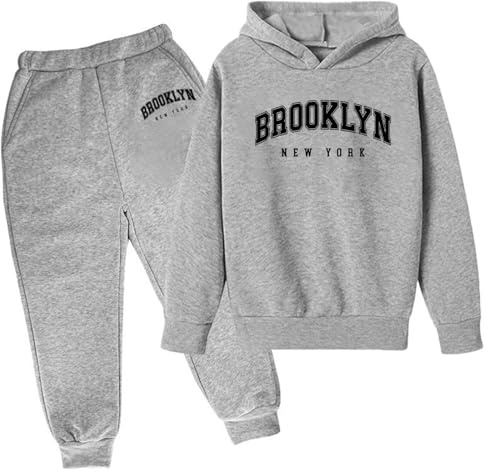 Tracksuit Children's Jogging Suit Sports Boys Children Winter Hoodie Pullover Set Popular Printed Hoodie Set On Underwear Casual Letter Costume Boy Sportswear Tracksuit Summer, gray, 4-5 Years