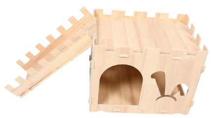 Supvox Kaninchenhaus Aus Holz Für Drinnen Mit Kletterleiter Und Dach Einfach Aufzubauendes Kleintierhaus Als Spielbereich Und Versteck Für Hamster Und Meerschweinchen