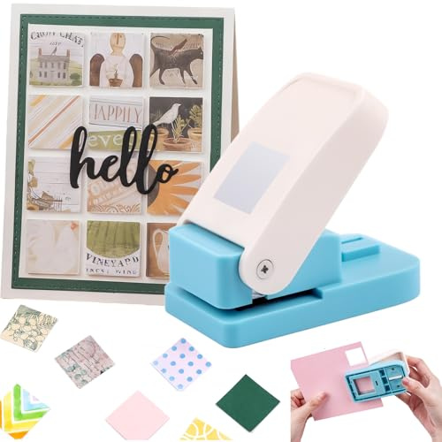 Perforadora cuadrada de papel de palanca de manualidades de 1 pulgada, perforadora manual portátil para manualidades, suministros de fabricación de tarjetas, proyectos de bricolaje, regalos, artículos