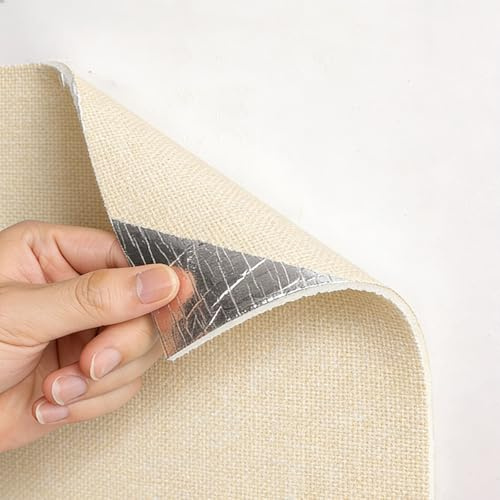 Rouleau de Papier Peint Adhesif Mural Revetement - Isolant Thermique et Anti Humidité pour Maison Cuisine Salle de Bain Murs Décoratifs, 7mm D'Épaisseur, 50x500cm(Beige,50 x 280 cm)