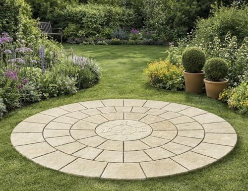 2.56m Compass Stone Circle Paving Patio Garden Concrete Flags (Delivery Exceptions)