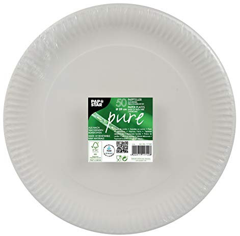PAPSTAR 50 Teller, Pappe rund Ø 29 cm weiss