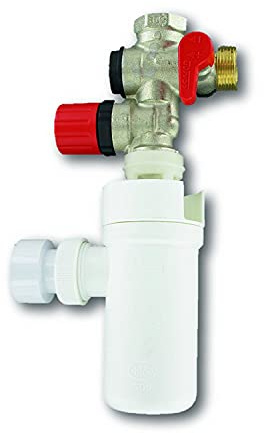 COMAP Kit complet groupe de sécurité laiton droit pour chauffe-eau, cumulus - 20x27 ou 3/4 - D. 14 et 16 (Groupe de sécurité, siphon, 2 flexibles 50 cm 3/4'', raccords, vidange) - S600501