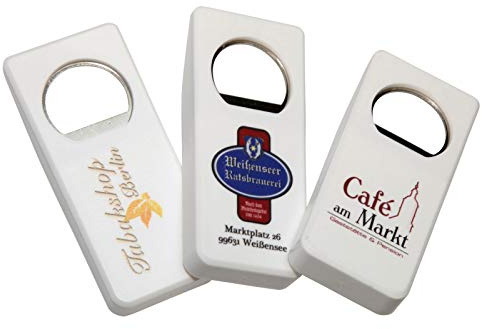 10 Stück Flaschenöffner mit Druck Werbung Logo Foto 4-Farb-Druck - Fotodruck, Preise inklusive Druck