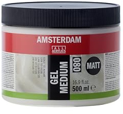 Amsterdam-Gelmittel - Gel Medium Matte 080 500 ml Jar - Verdickt Acrylfarbe - für Mischtechniken geeignet - trocknet transparent - wasserfest