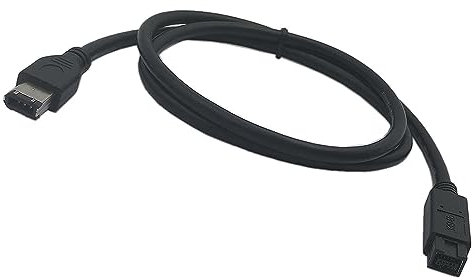 zdyCGTime Cavo IEEE 1394 FireWire 800 a FireWire 400,Prolunga Firewire800 da 9 pin maschio a 6 pin maschio,Compatibile con PC, FireWire,Sony iLink e tutte le periferiche IEEE-1394b.(1Pezzo/Nero)