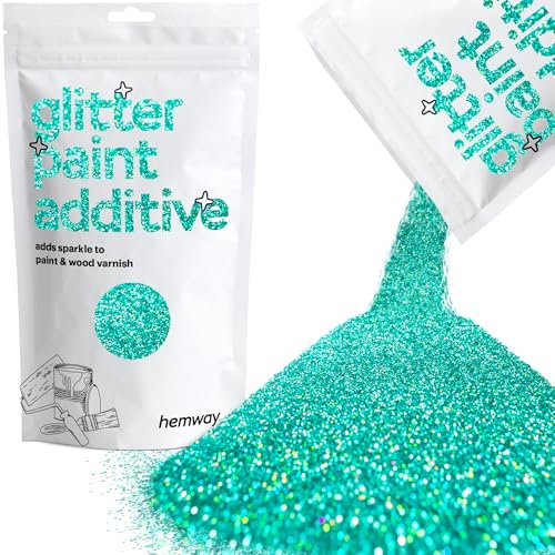 Turquoise Blue Holographic Glitter Paint Additive 100g for Adding Sparkle to Paints & Varnish | Paint Walls Sparkly Add to Emulsion, Acrylic or Lacquer Indoor | Hemway