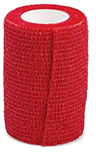 Fixierbinde | elastischer Fixierverband | kohäsive (selbsthaftende) elastische Binde | Breite: 7,5 cm | Farbe: rot | 6er Pack
