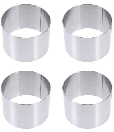 4stücke Teiliges Edelstahl Kuchenform Mini Rund Mousse Ring Wiederverwendbar Anti-Fingerprint Einfaches Demoulding Für Desserts Und Gebäck