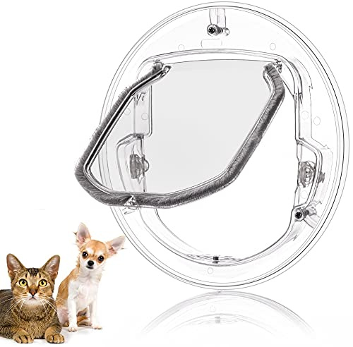 Porta per Animali Domestici a Ribalta Con Chiusura a 4 Vie - per Gatti, Cani di Piccola Taglia, Cuccioli - Decorazione