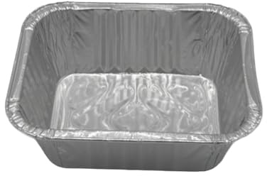 CF CARTA INGROSSO E DISTRIBUZIONE 100 recipientes de aluminio tradicionales de media porción, bandeja desechable línea profesional, bandeja para hornear de aluminio, forma rectangular, 280 cc. 109 cm