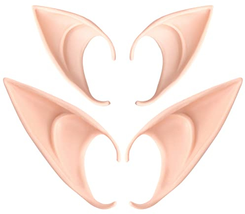 ASTER 2 Stück Elfenohren Fee Geist Elf Ears Elf Vampirohren Elfen Ohren | Kostüm, Ball, Cosplay, Party, Halloween, Weihnachtsfeier, Cosplay Maskerade Zubehör, Vampire the Masquerade