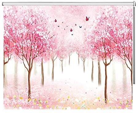 LJHU Rollos für Fenster Ohne Bohren Ausgefallenes Kirschblüten-Rollo mit Beschlägen, Geräuschmindernd Stabile Rollos, Roll up für Wohnzimmer/Restaurant/Schlafzimmer (Size : 130cmx140cm/51.2inx55.1in)