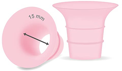 Maymom Inserto per flange 15 mm rosa – Compatibile con Elvie singolo/doppio elettrico e coppa Elvie Stride (24 mm), compatibile con paracapezzolo Medela PersonalFit Flex, ricambio non originale