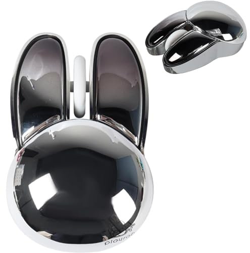[2.4G + Bluetooth] Ratón inalámbrico para niña, lindo ratón Bluetooth 2.4G USB, mouse inalámbrico silencioso en forma de conejo de modo dual para laptop, PC, iPad, mouse inalámbrico pequeño de 1200