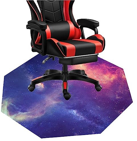 MAxba Achteckig Bodenschutzmatte Bürostuhl Gaming Teppich rutschfest Unterlage Schreibtischstuhl Stuhlunterlage Bürostuhlunterlage Bodenmatte (Color : 3, Size : 60cm)