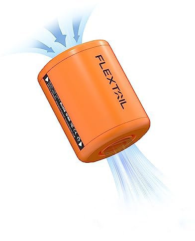 FLEXTAILGEAR Tiny Pump 2, Portable Electric Air Pump, 800mAH Battery Rechargeable, High Flow 180L/min, Fast In/Deflating, Air Mattress, Swimming Ring, Vacuum Storage Bags, Camping & Travel (orange)