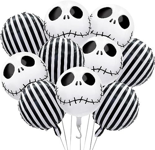10 globos de papel de aluminio para Halloween, fantasmas, decoración de fiesta de Halloween, globos de helio para niños, decoración de cumpleaños, accesorios de regalo