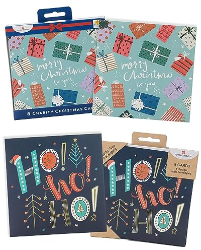 UK Greetings Multipack mit 16 Weihnachtskarten für Ihn/Sie/Freund – 2 moderne Designs