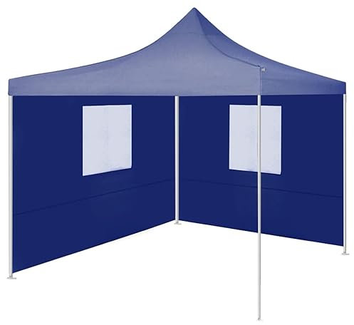ADWOA Gazebo Pieghevole Professionale 2 Pareti 2x2m Acciaio Blu,Gazebo Pieghevole, Gazebo da Giardino Padiglione Pop up