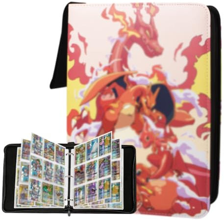 Gobesty Sammelkarten Album, Sammelalbum Karten mit 9 Taschen, 50 Seiten, 900 Karten Kapazität, Wasserdicht PU Leder Karten Sammelalbum Binder Kartenalbum Halter, für Kartensammlung