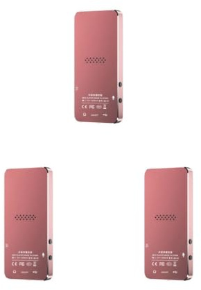 3 set di 3 schermi compatibili Bluetooth 4,6 cm MP3 MP4 in lega di zinco lettore bassi stereo audio touch control musica dormitorio rosa 4 GB