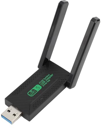 Adaptador WiFi USB, Dongle WiFi de Alta Velocidad WiFi6 1200Mbps, Adaptador de Red USB 3.0 de Doble Banda 5.8G 2.4G para PC Portátil de Escritorio con Antenas Duales de 5dBi