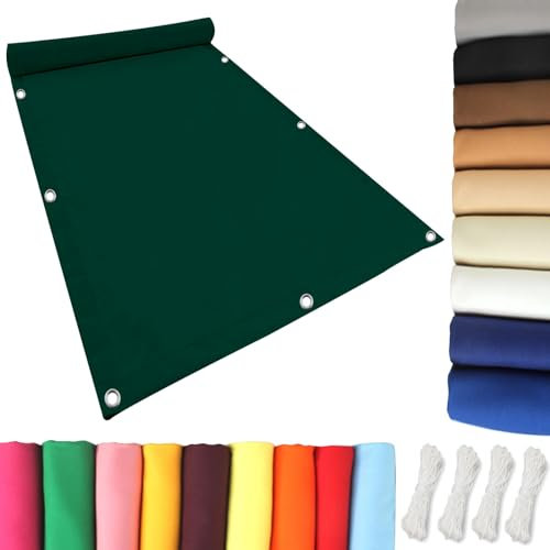 Tenda a Vela Ombreggiante Impermeabile 2 x 3.5 m Tenda a Vela Parasole, Vela Ombreggiante Antivento Idrorepellente, Anti UV per Serra/Balcone/Cortile/Tetto, Verde Scuro