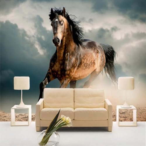 MIXUEXUNLU Horse Racing 3D Animation Wallpaper Living Room TV Sofa Background Wall Mural Classic Wallpaper Art Mural