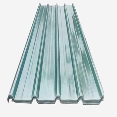 Transparente Welldachplatten, 1,2 mm dick, transparent, regendicht, für Gewächshaus und Carport, wärmeisolierende und stumme Fiberglas-Tageslichtplatten, 10 Stück (0,9 x 0,6 m)