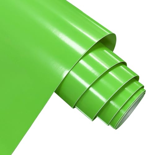 FORBELL Vinylfolie Plotter, 30,5 cm x 5 m Selbstklebende Plotterfolie Vinyl, Permanentes Vinylfolie (Glänzend Grün, 30,5cm × 5m)