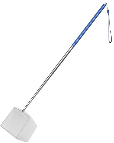 Pawfly Aquarium Shrimp Net 9 cm Square Fish Tank Net with Extendable Stainless Steel Handle Soft Tiny Fine Mesh for Shrimp Baby Fish Food Residue Debris Skimming for Small Ponds