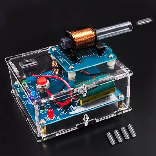 EIELE Elektromagnetischer Emitter, Elektronik-Lötkit für Erwachsene, Lötpraxis-Kit, DIY-Kreativeschießspiel-Kit, Elektronischer Mini-Spannungswandler-Modul (Löten erforderlich)