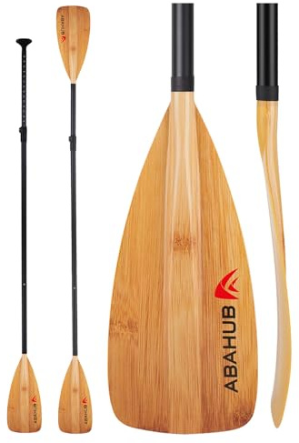Abahub 2 in 1 Sup Kajak Paddel Aluminium Einstellbares Stand Up Paddle für Paddleboard, Aluminiumlegierung PU-beschichtete Schaft 172-213cm Kunststoff Nylon Klinge Bambus-Muster