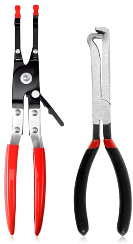 Shaojian 8 Inch Electrical Disconnect Pliers with 10 Inch Car Soldering Plier, Multi-Function Wire Welding Clamp Pick Up Aid Tool