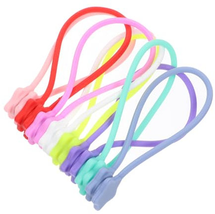 OSALADI 24pcs Magnetic Cable Ties Silicone Cord Organizer USB Cable Winder Holder for Desk and Travel Strong Magnetic Closure