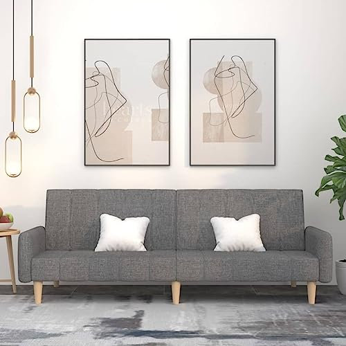 Xichuzi Schlafsofa 2-Sitzer Hellgrau Stoff, Loungesofa, Sofas & Couches, Relaxsofa, Couch für Wohnzimmer - 375758