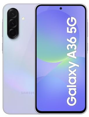 Samsung Galaxy A36 5G AI Smartphone ohne Vertrag, Simlockfreies AI Handy mit Android, 8 GB RAM, 256 GB Speicher, 50-MP-Kamera, Awesome Lavender, 2,5 Jahre Herstellergarantie [Exklusiv auf Amazon]